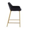 Daniella - Contemporary / Glam Fixed Height Counter Stool (Set of 2) - Gold / Black - Image 3