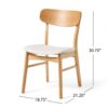 Brilliantine Dining Chair With Cushion And Wood Frame (Set of 2) - Light Beige / Natural Oak - Image 3
