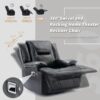 2 Seater Home Theater Recliner Manual Recliner Chair With A Led Light Strip Two Cup Holders And A Storage Box For Living Room - Black - Image 3