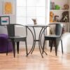 Ambrosia - 3 Piece Bistro Set With Leaf Motifs Top And Seat - Black - Image 9