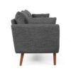 Diaphanous - Upholstered 3 Seater Sofa With 2 Accent Pillows And Wood Legs - Charcoal - Image 4