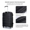 Hardshell Suitcase Spinner Wheels Pp Luggage Sets Lightweight Durable Suitcase & Tsa Lock, 3 Piece Set (20/24/28) - Black - Image 10