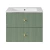 Wall Mounted Bathroom Vanity With 2 Drawers, Ideal For Small Bathrooms - Green - Image 11