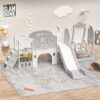 Versatile Toddler Slide With 11 - 1 Activity Center - Gray / Ivory - Image 3
