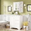 Bathroom Vanity With Sink, Modern Elegant Bathroom Storage Cabinet With 3 Drawers And Adjustable Shelves, Freestanding Vanity Set With Mirror Cabinet, Single Sink Bathroom Vanity - White - Image 2