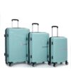 Hardshell Suitcase Double Spinner Wheels Pp Luggage Sets Lightweight Durable Suitcase With Tsa Lock, 3 Piece Set (20/24/28) - Light Green - Image 4