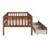 Twin Size Daybed Bed With Two Drawers - Walnut - Image 6