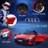 Aosom - Kids Ride On Car, 12V Licensed Audi Rs E-Tron Gt 3.1 Mph Electric Car For Kids, Ride-On Toy For Boys And Girls With Remote Control, 4 Wheels With Suspension, Horn, Music, Lights - Red - Image 6
