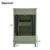 Modern Small Bathroom Vanity Cabinet With Ceramic Basin, Ample Storage, 1 Soft Close Door - Green - Image 9
