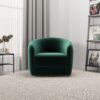 Elise - Mid-Century Modern Swivel Chair - Dark Green - Image 8