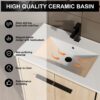 30" Bathroom Vanity Base With Basin And Storage Cabinet - Oak - Image 7