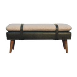 Buffalo - Hide Leather Bench - Olive Green