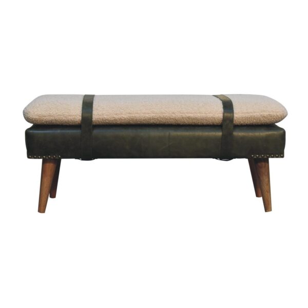 Buffalo - Hide Leather Bench - Olive Green