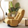 Adjustable Swivel Lounge Chair With 360 Degree Rotating Seat And Headrest Support, Leisure Chair Deck Chair Game Chair For Living Room - Yellow - Image 6