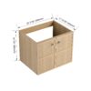 Modern Wall Mounted 24" Bathroom Vanity With 2 Soft Closing Doors, Excluding Sink - Oak - Image 2
