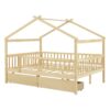 Full Size House Bed With 2 Drawers - Natural - Image 2