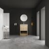 Modern 24" Freestanding Bathroom Vanity With Ceramic Sink And Soft Closing Doors - Oak - Image 3