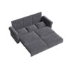 King Pull Out Sofa Bed, Chesterfield Sofa, 3 In 1 Velvet Convertible Sleeper Sofa With Nailhead Trim & Rolled Arm Multifunctional Sofa Bed For Living Room - Gray - Image 10