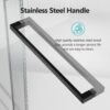 Frameless Double Sliding Soft-Close Shower Door In Matte, 3 / 8" (10Mm) Thick SGCC Tempered Glass Door - Black - Image 6
