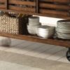 Kaif - Distressed Chestnut Kitchen Cart - Chestnut - Image 5