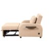 Versatile Pull Out Sofa Sleeper 3 In 1 With Wing Table & USB Charge Linen, Compact Design - Beige - Image 12