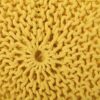 Bordeaux - Knitted Cotton Round Pouf, Versatile Ottoman Or Floor Cushion - Yellow - Image 6