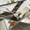 Clear Glass With Polished Stainless Steel Base Dining Table - Silver - Image 10