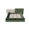 King Modern Upholstered Platform Bed With Storage Space, Sturdy And Stable Solid Wood Frame, Polyester Fabric, Easy To Assemble - Green - Image 8