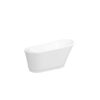 Freestanding Bathtub Modern Stand Alone Soaking Bathtub - Brushed Nickel Drain And Minimalist Linear Design Overflow Included, Cupc Certified - White - Image 9