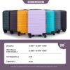 20" Carry On Luggage Lightweight Suitcase, Spinner Wheels - Purple - Image 5
