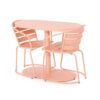 Outdoor Metal Seating Set With Coffee Table And 2 Chairs - Pink - Coral - Image 4