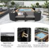Spa Surround Spa Frame Quadrilateral Outdoor Rattan Sectional Sofa Set With Mini Sofa, Wooden Seats And Storage Spaces - Gray - Image 4