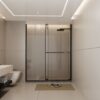 Glass Shower Door, Shower Sliding Door Walk In Shower Screen Dual Usage, 1 / 4" Thick Glass Panel With Stainless Steel Handle, Supporting Bar - Black - Image 4