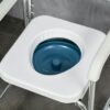 Homcom - Shower Commode Wheelchair, Padded Seat, 330 Lbs - White - Image 9