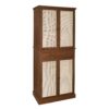 4 Door Cabinet With 1 Drawer, With 4 Adjustable Inner Shelves, Storage Cabinet - Walnut - Image 7
