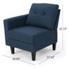 5 Piece Upholstered Sectional Sofa - Blue - Image 10