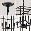 8 Light Metal Lantern Tiered Pendant Hanging Light Fixtures, Industrial Farmhouse Adjustable Height Chandeliers For Dining Room Hallway Foyer Entryway (E12 Bulbs Not Included) - Matte Black - Image 14