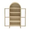 Tall Arched Kitchen Pantry, Modern Farmhouse Wood Kitchen Storage Cabinets, Arched Storage Display Cabinet With Adjustable Shelves, Versatile Cupboard For Kitchen, Dining Room - Natural - Image 12