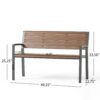 Davos - Bench - Gray / Brown - Image 3