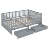Full Size Daybed With Fence Guardrails And 2 Drawers - Gray - Image 16