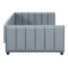 Queen & Twin Long Size Upholstered Platform Bed, Mother & Child Bed - Gray - Image 9