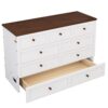 Full Solid Pine Murphy Bed Chest With Charging Station And Large Storage Drawer For Home Office Or Small Room - White / Walnut - Image 9