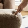 Mushroom Stool With Lamb Wool Seat And Walnut Veneer Barrel Pipe - Brown - Image 8