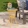 Outdoor Side Table With Tile Mosaic Table Top - Yellow - Image 2