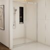 Polished Semi Frame Single Sliding Shower Door With 304 Stainless Steel And Clear Tempered Glass - Chrome - Image 4