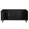 4 Door Sideboard Storage Cabinet With Door Shelf For Living Room And Dining Room, 2 Large Cabinets With Adjustable Shelf - Black - Image 14