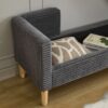 Storage Soft Bench With Armrests, Backrest And 2 Bolster Pillows For Living Room, Entryway And Bedroom - Charcoal - Image 8
