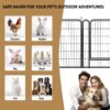 53.94" 6 Panels Heavy Duty Metal Playpen With Door, Dog Fence Pet Exercise Pen For Outdoor, Indoor - Black - Image 13