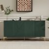 Modern Light Luxury Style Large Storage Space Sideboard With 4 Doors And Rebound Device - Olive Green - Image 2