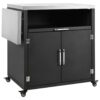Versatile Outdoor Cabinet With Folding & Expandable Work Surfaces, Ample Storage Space, And Lockable Wheels - Matte Black - Image 16